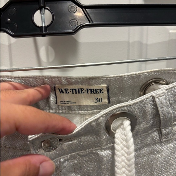 Free People Moxie Metallic Low-Slung Barrel Jeans 30 - Picture 5 of 5